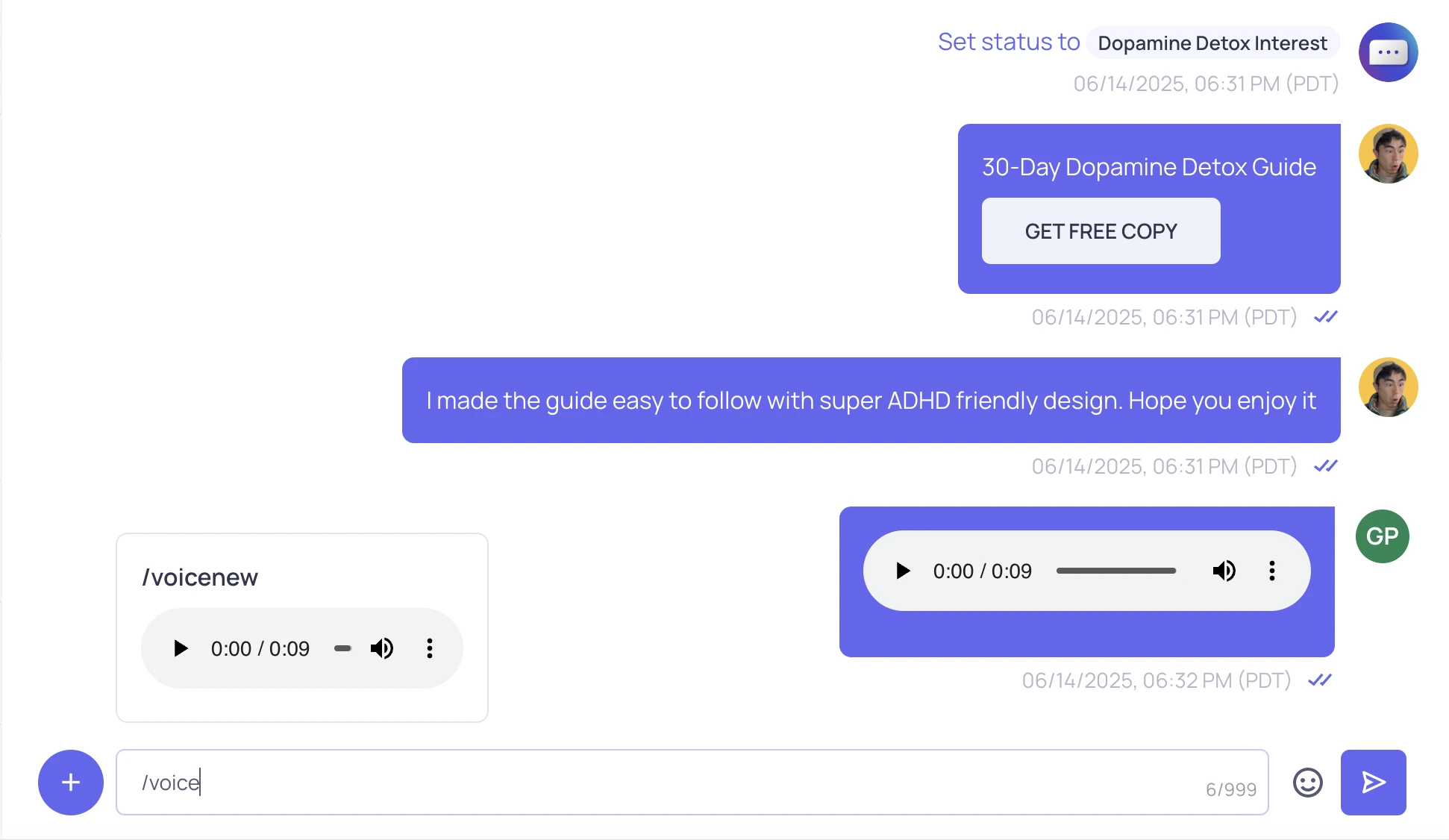 Saved Responses Screenshot